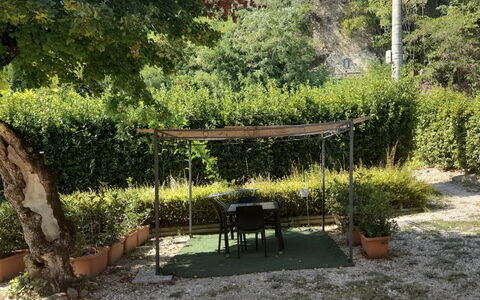Villa Le Ripe Apartments - Gambassi Terme, Toscana: Planta, Planta De La Comunidad, Paisaje Natural, Árbol, Sombra, El Terreno Del Lote, Hierba, Mueble Para Exteriores, Arbusto, Cobertura Del Suelo