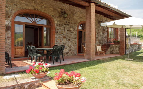 Le Masse - Greve In Chianti, Toscana: Planta, Flor, Edificio, Propiedad, Mueble, Maceta, Mesa, Silla, Sombra, Planta De Casa