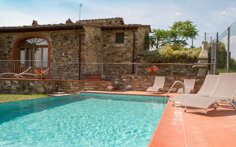 Le Masse - Greve In Chianti, Toscana: Agua, Cielo, Propiedad, Planta, Piscina, Edificio, Azur, Ventana, Nube, Mueble Para Exteriores