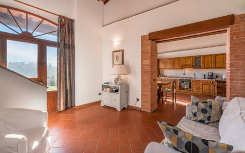 Le Masse - Greve In Chianti, Toscana: Edificio, Propiedad, Mueble, Comodidad, Marco, Madera, Naranja, Sala, Televisión, Arquitectura