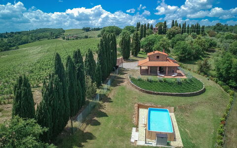 Vineyard’s Cottage With Pool, Ac, Wifi - Siena: Nube, Cielo, Planta, Paisaje Natural, El Terreno Del Lote, Árbol, Vegetación, Hierba, Paisaje, Área Rural