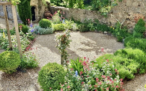 Casa Di Pietro In Vivo D'orcia, Pool: Flor, Jardín, Arbusto, Planta De La Comunidad, Cobertura Del Suelo, Primavera, Patio Interior, Paisajismo, Yarda
