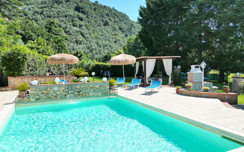 Casa Luigi: Agua, Planta, Propiedad, Piscina, Cielo, Naturaleza, Azur, Árbol, Paraguas, Edificio