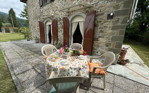 Pinocchio: Planta, Edificio, Mueble, Ventana, Mesa, Mesa Al Aire Libre, Mueble Para Exteriores, Silla, Árbol, Casa