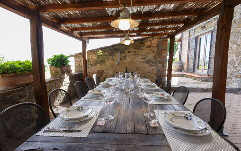 Montelucci Chianti Agrivilla: Mesa, Planta, Mueble, Vajilla, Silla, Edificio, Madera, Encendiendo, Diseño De Interiores, Árbol