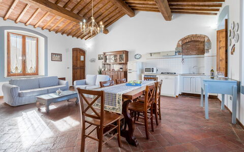 Agriturismo Agresto Apartments And Cottage, Pool,: Mueble, Casa, Piso, Mesa, Diseño De Interiores, Silla, Suelo, Cocina Y Comedor Mesa, Comedor, Habitación