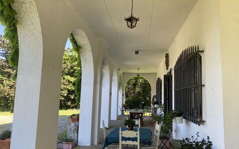 Villa Albertina: Arco, Columna, Puerta, Hacienda, Sombra, Arcade, Porche, Inmuebles, Planta De Casa, Yarda