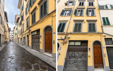 San Cristofano Blu Apartment Santa Croce, Florence: Pared, Barrio, Departamento, Puerta, Hormigón, Condominio, Callejón, Acera, Pintar, Balcón