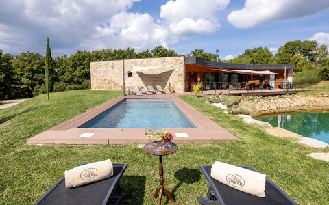 Villa Airone Tegoni, Pool, Radicondoli: Piscina, Arquitectura, Paisaje, Jardín, El Terreno Del Lote, Inmuebles, Recurso, Paisajismo, Fuente De Agua, Sombra