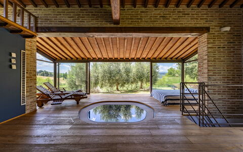 Aqua Bio Retreat: Madera, Mueble, Piso, Techo, Suelo, Diseño De Interiores, Arquitectura, Piscina, Recurso, Silla