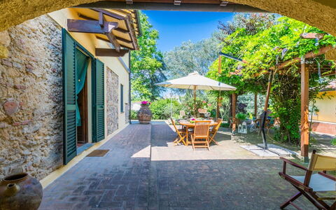 Podere la Botte, Pool, Lari: Puerta, Maceta, Losa, Jardín, Sombra, Planta De Casa, Paisajismo, Hacienda, Guijarro, Yarda