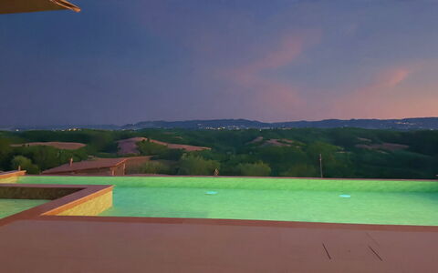 Villa Elisa: Piscina, Recurso, Oscuridad, Eco Hotel, Thermae, Noche, Paisajismo, Villa, Noche