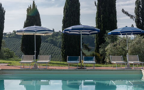 Podere le Lune with Pool, San Gimignano: Azul, Piscina, Mueble Para Exteriores, Recurso, Sombra, Sunlounger, Villa, Paisajismo, Eco Hotel, Hotel