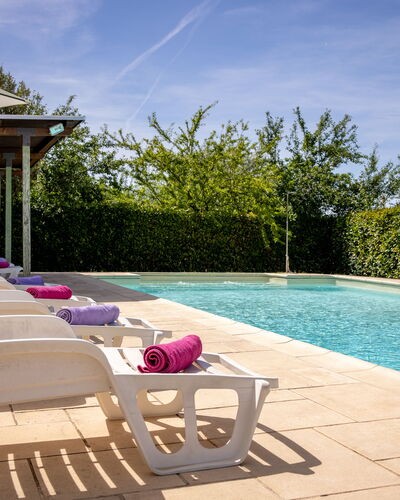 Il Cipresso, Casa Lucia, Cortona: Piscina, Mueble Para Exteriores, Mueble, Material Compuesto, Jardín, Sombra, Recurso, Paraguas, Paisajismo, Silla