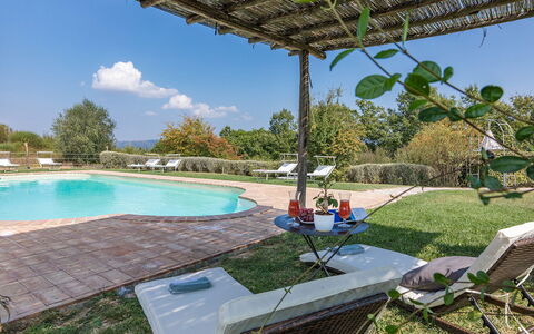 Podere di Salci 10: Piscina, Mueble Para Exteriores, Mueble, Recurso, Sombra, Silla, Sunlounger, Eco Hotel, Jardín, Patio Interior
