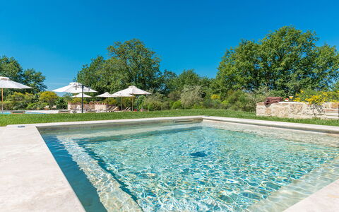 Villa le Chiarne 22: Jardín, Piscina, Paisajismo, Reflexión, Fuente De Agua, Diseño, Estanque, Jardín Botánico, Piscina De Reflejo