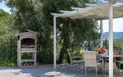 Villa Cristina 3: Mueble Para Exteriores, Jardín, Sombra, Pérgola, Estructura Al Aire Libre, Pabellón, Patio, Mesa Al Aire Libre, Paisajismo, Silla