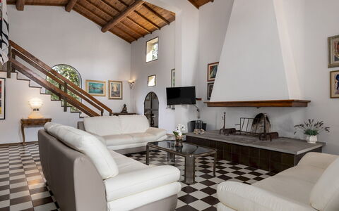 Villa Bel Panorama 8: Mueble, Diseño De Interiores, Piso, Sofá, Suelo, Madera, Sala, Techo, Habitación, Encendiendo