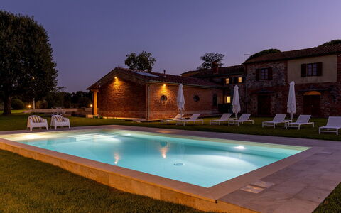 Tenuta Francigena 8: Piscina, Inmuebles, Recurso, Hacienda, Casa De Campo, Césped, Thermae, Jardín, Villa, Patio