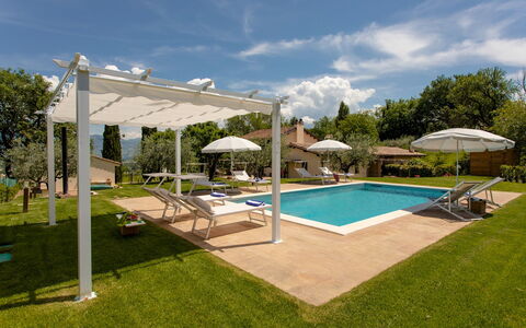 La Collina degli Ulivi 8+2: Piscina, Mueble Para Exteriores, Mueble, Paraguas, Recurso, Sombra, Sunlounger, Ocio, Eco Hotel, Estructura Al Aire Libre