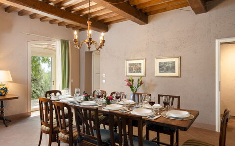 Il Poggione 10: Mueble, Diseño De Interiores, Comedor, Pared, Mesa, Silla, Cocina Y Comedor Mesa, Madera, Techo, Piso