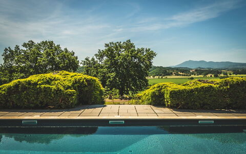 Poggio Falcone: Agua, Nube, Cielo, Planta, Los Recursos Hídricos, Paisaje Natural, Azur, Rectángulo, Piscina, Vegetación