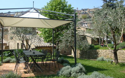 Large garden with gazebo and bbq
