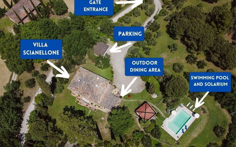 Villa Scianellone: Piscina, Árbol, Barrio Residencial, Paisaje, Vista Panorámica, Fotografía Aérea, Inmuebles, Recurso, Paisajismo, Suburbio